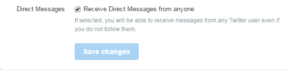 screenshot of tiwtter settings