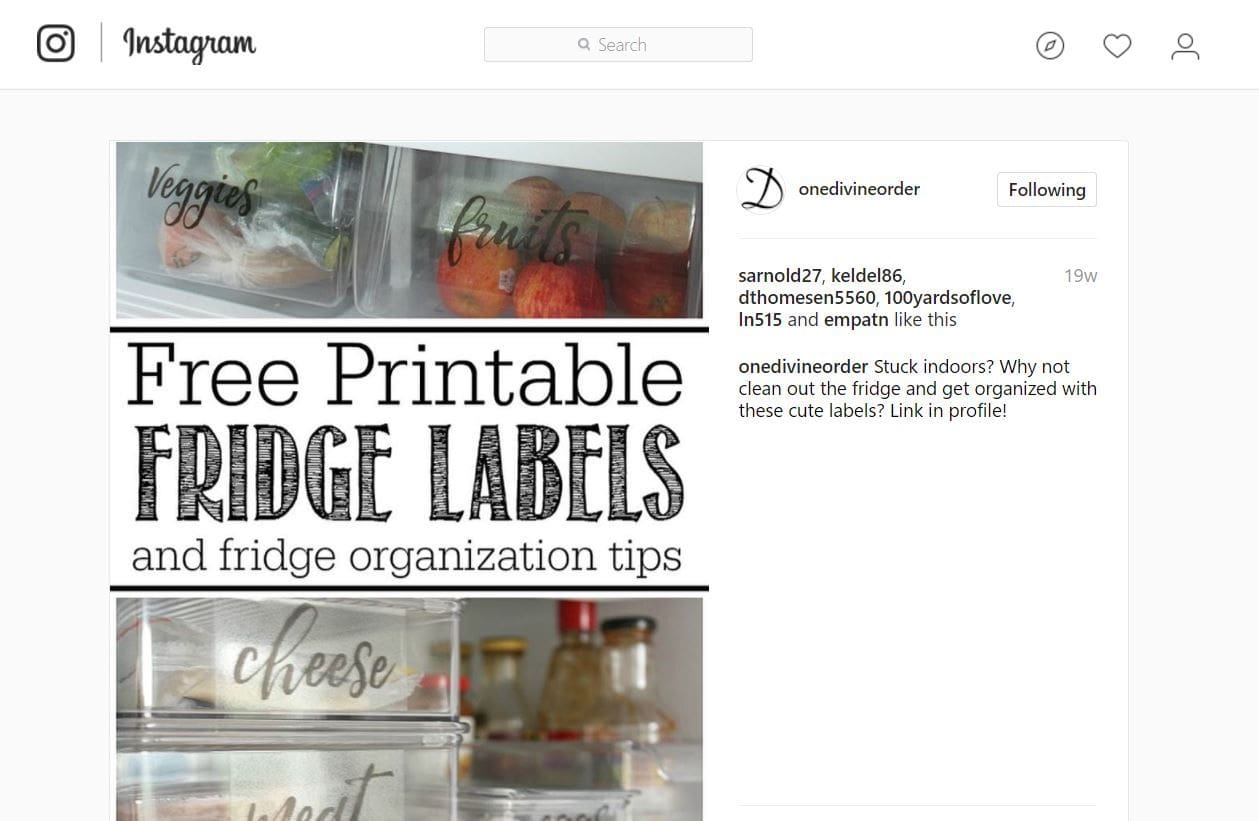 divine order instagram page