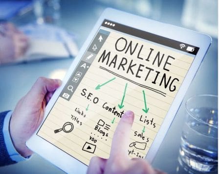 Voice Search Is Where It's At 5 tablet with words online marketing